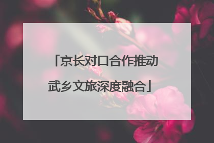 京长对口合作推动武乡文旅深度融合