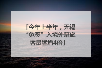今年上半年，无锡“免签”入境外籍旅客量猛增4倍