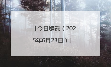 今日辟谣（2025年6月23日）