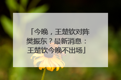 今晚，王楚钦对阵樊振东？最新消息：王楚钦今晚不出场