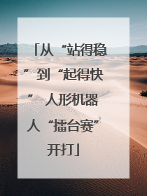 从“站得稳”到“起得快” 人形机器人“擂台赛”开打