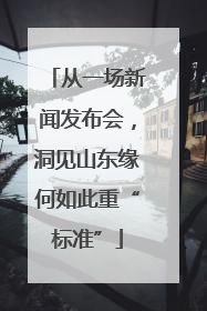 从一场新闻发布会，洞见山东缘何如此重“标准”