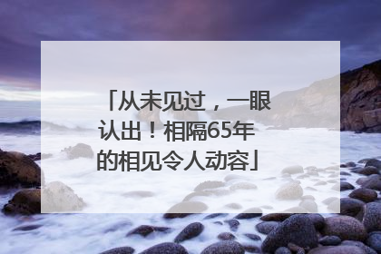 从未见过，一眼认出！相隔65年的相见令人动容