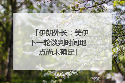 伊朗外长：美伊下一轮谈判时间地点尚未确定