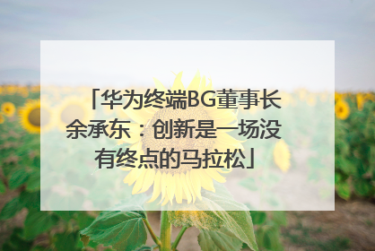 华为终端BG董事长余承东：创新是一场没有终点的马拉松