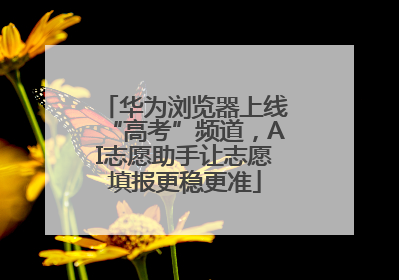 华为浏览器上线“高考”频道，AI志愿助手让志愿填报更稳更准