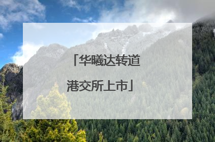 华曦达转道港交所上市