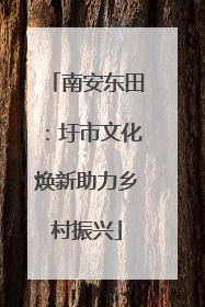 南安东田：圩市文化焕新助力乡村振兴