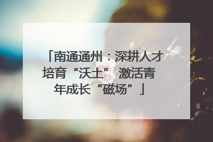 南通通州：深耕人才培育“沃土” 激活青年成长“磁场”