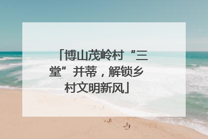 博山茂岭村“三堂”并蒂，解锁乡村文明新风