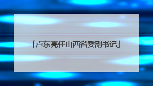 卢东亮任山西省委副书记