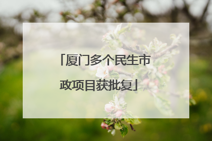 厦门多个民生市政项目获批复