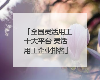 全国灵活用工十大平台 灵活用工企业排名