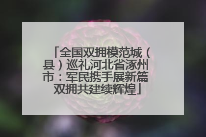 全国双拥模范城（县）巡礼河北省涿州市：军民携手展新篇 双拥共建续辉煌