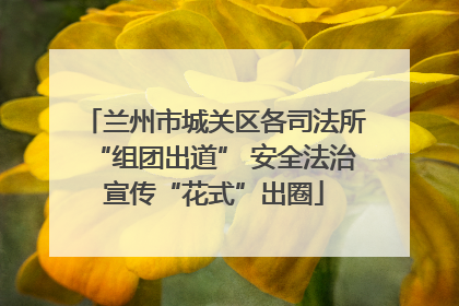 兰州市城关区各司法所“组团出道” 安全法治宣传“花式”出圈