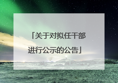 关于对拟任干部进行公示的公告