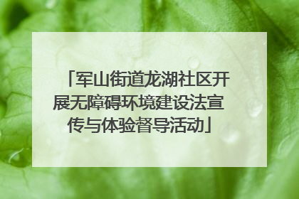 军山街道龙湖社区开展无障碍环境建设法宣传与体验督导活动