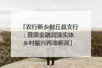 农行新乡封丘县支行：普惠金融润泽实体 乡村振兴再添新翼