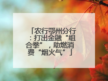 农行鄂州分行：打出金融“组合拳”，助燃消费“烟火气”