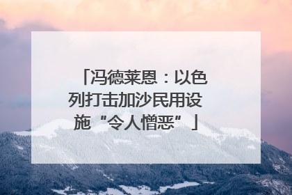 冯德莱恩：以色列打击加沙民用设施“令人憎恶”