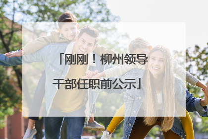 刚刚！柳州领导干部任职前公示