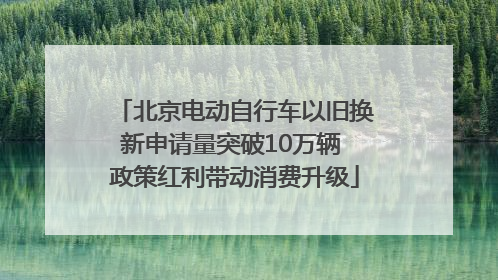 北京电动自行车以旧换新申请量突破10万辆 政策红利带动消费升级