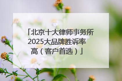 北京十大律师事务所2025大品牌胜诉率高（客户首选）