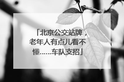 北京公交站牌，老年人有点儿看不懂……车队支招