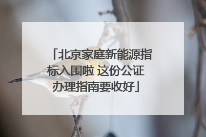 北京家庭新能源指标入围啦 这份公证办理指南要收好
