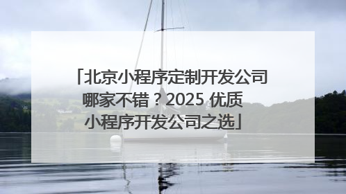 北京小程序定制开发公司哪家不错？2025 优质小程序开发公司之选