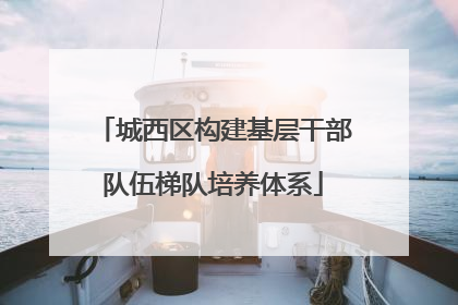城西区构建基层干部队伍梯队培养体系