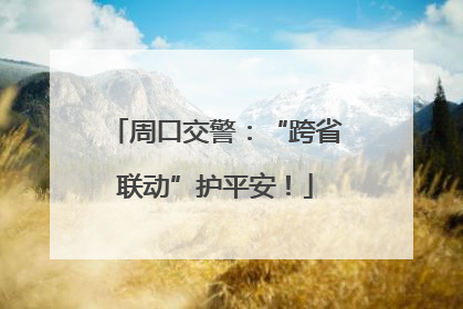 周口交警：“跨省联动”护平安！