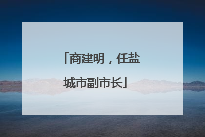 商建明，任盐城市副市长