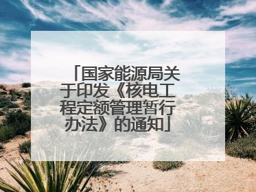 国家能源局关于印发《核电工程定额管理暂行办法》的通知