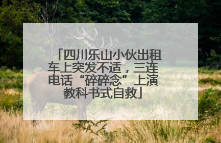 四川乐山小伙出租车上突发不适，三连电话“碎碎念”上演教科书式自救