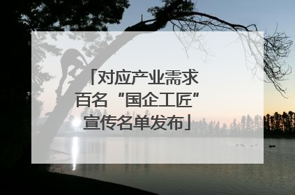 对应产业需求 百名“国企工匠”宣传名单发布