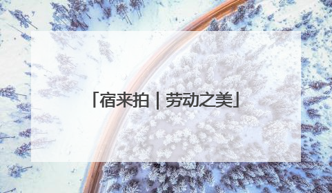 宿来拍｜劳动之美