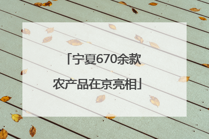 宁夏670余款农产品在京亮相