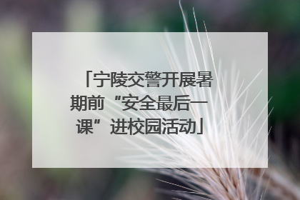 宁陵交警开展暑期前“安全最后一课”进校园活动