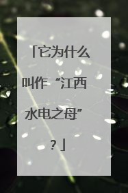 它为什么叫作“江西水电之母”？