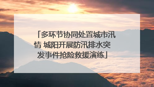 多环节协同处置城市汛情 城阳开展防汛排水突发事件抢险救援演练