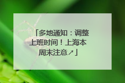 多地通知：调整上班时间！上海本周末注意↗