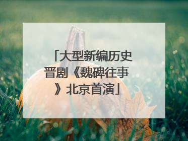 大型新编历史晋剧《魏碑往事》北京首演
