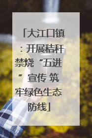 大江口镇：开展秸秆禁烧“五进”宣传 筑牢绿色生态防线