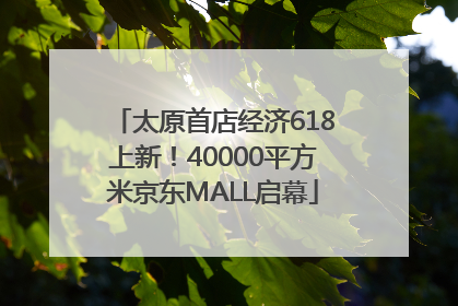 太原首店经济618上新！40000平方米京东MALL启幕