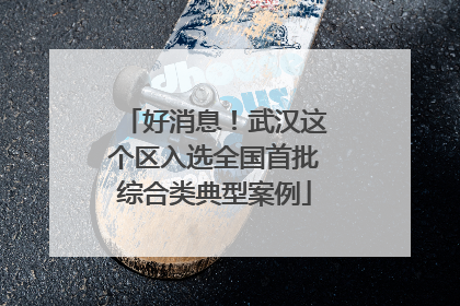 好消息！武汉这个区入选全国首批综合类典型案例