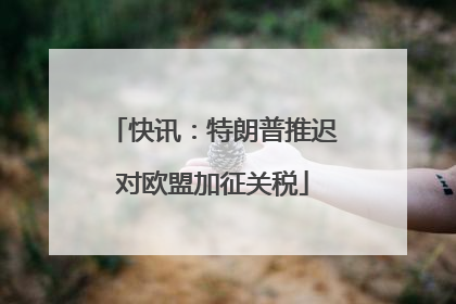 快讯：特朗普推迟对欧盟加征关税