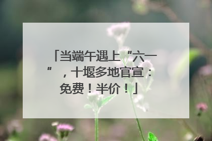 当端午遇上“六一”，十堰多地官宣：免费！半价！