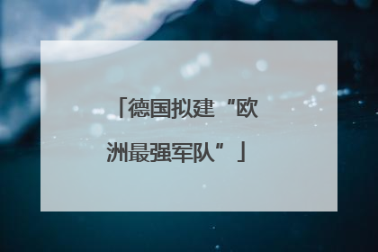 德国拟建“欧洲最强军队”