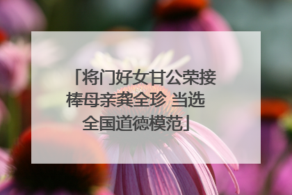 将门好女甘公荣接棒母亲龚全珍 当选全国道德模范